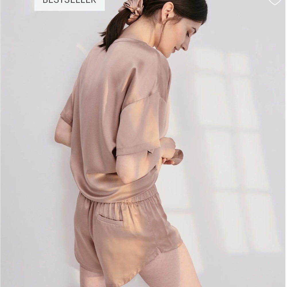 Washable Silk Tee Set - Otium Tan